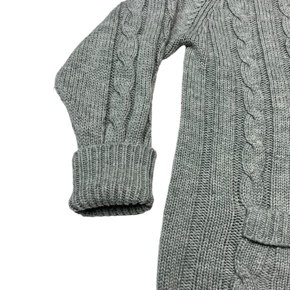 Vintage 80s Sears Men's Gray Cable Knit Cardigan Sweater Chunky Size 44 - Picture 12 of 15